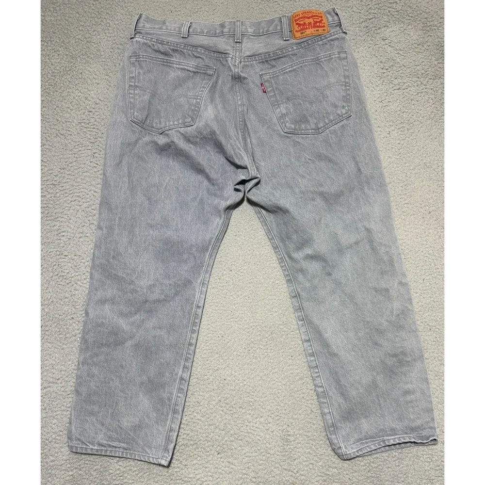 Levi's 501 Original Fit Jeans Men's 34x26 Gray Denim Button Fly Straight Leg